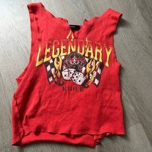 Graphic muscle crop top